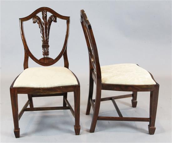 A set of twelve Hepplewhite style mahogany dining chairs, H.3ft 2in.